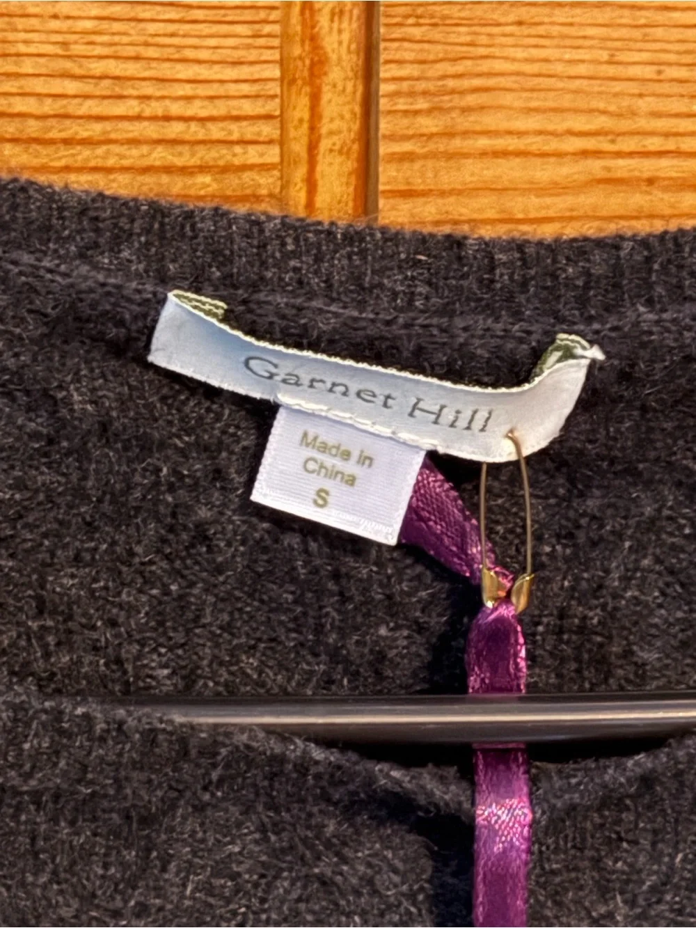 Garnet Hill Black Cable-Knit Short-Sleeve Sweater Top - Picture 3 of 4